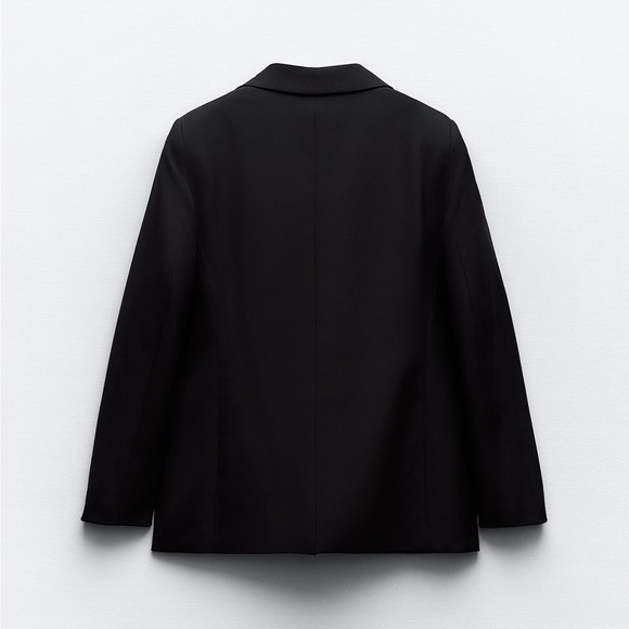 Zara oversize blazer mom boyfriend casual black suit jacket - Picture 9 of 12